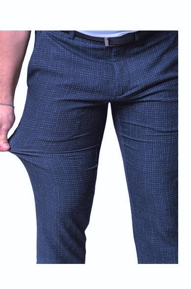 Printed Performance Stretch Pants - Blue