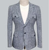 Linen Safari Jacket - Grey/Blue