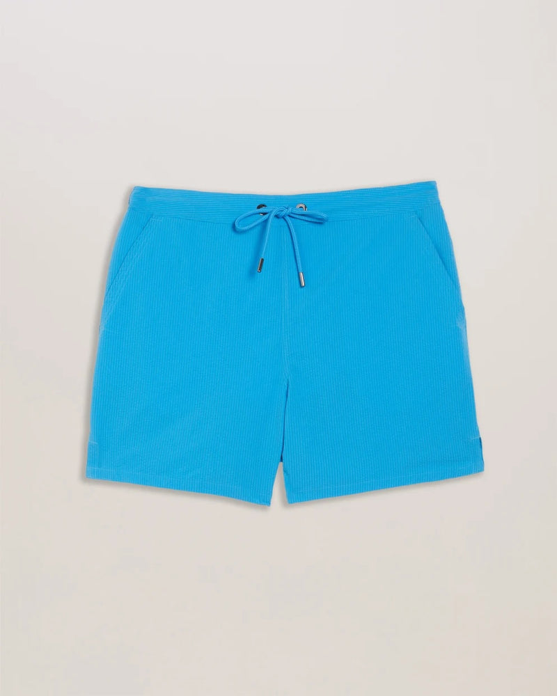 Plain Textured Swim Shorts - Bright Blue