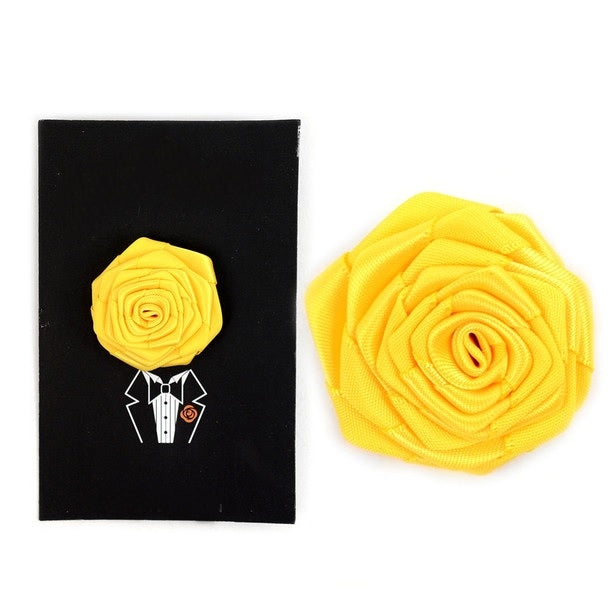 Solid Floral Lapel Pin- Yellow
