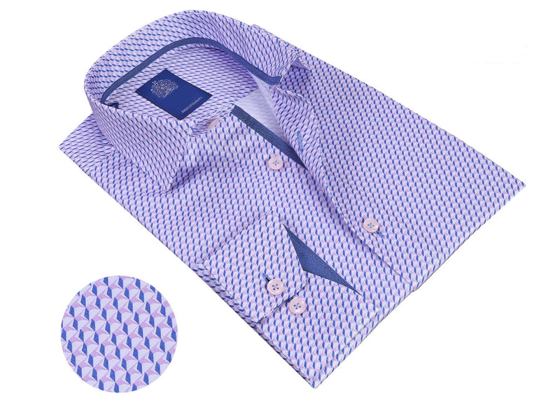 3-D Print Long Sleeve Shirt - Lavender
