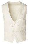 Double Breasted Shawl Lapel Vest - White
