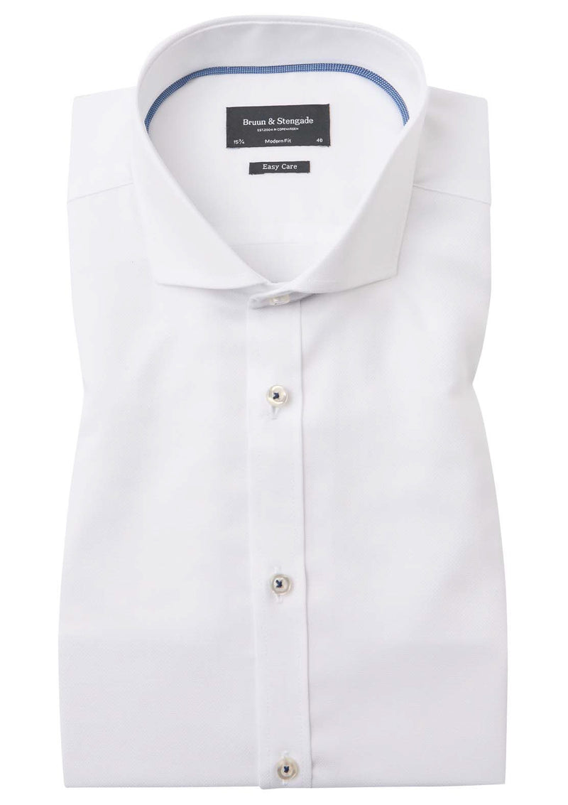 Modern Fit | Solid Long Sleeve Shirt - White