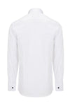 Jewel Button Tuxedo Shirt- White