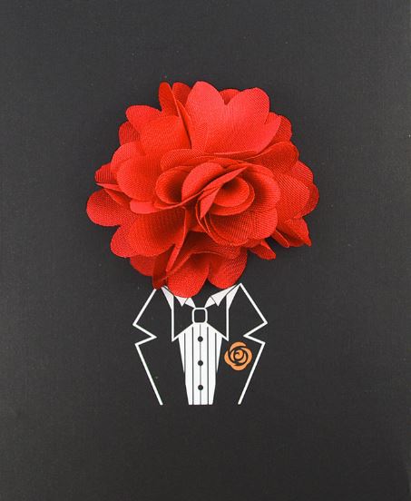 Floral Lapel Pin- Red