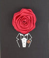 Solid Floral Lapel Pin- Rose
