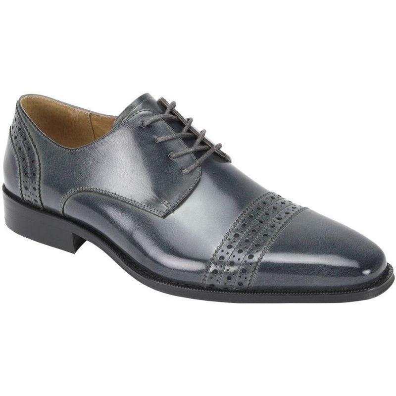 Brogue Leather Dress Shoe - Grey
