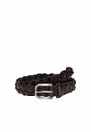 Woven Leather Belt - Chocolate Brown