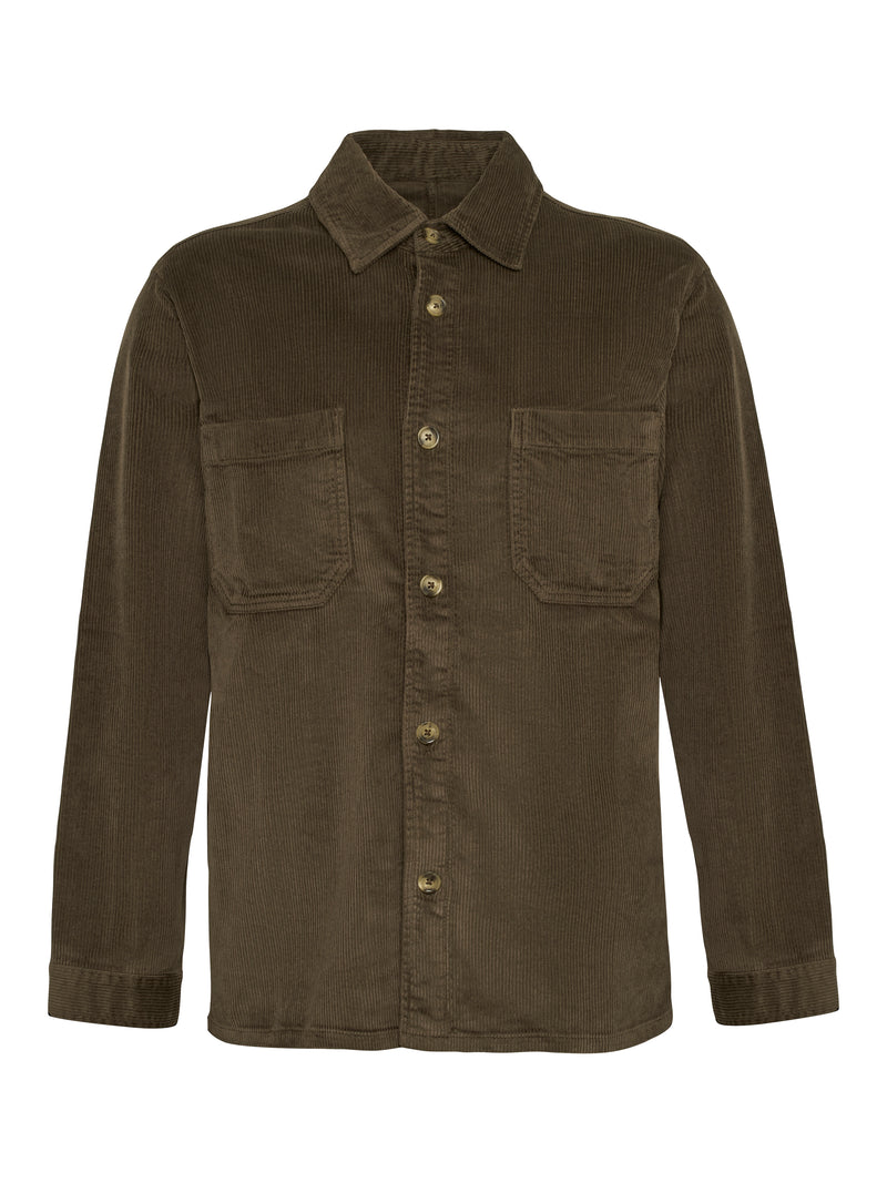 Soft Stretch Cord Jacket - Olive Brown