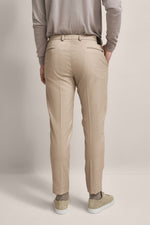 Tapered Brushed Cotton Trousers - Camel
