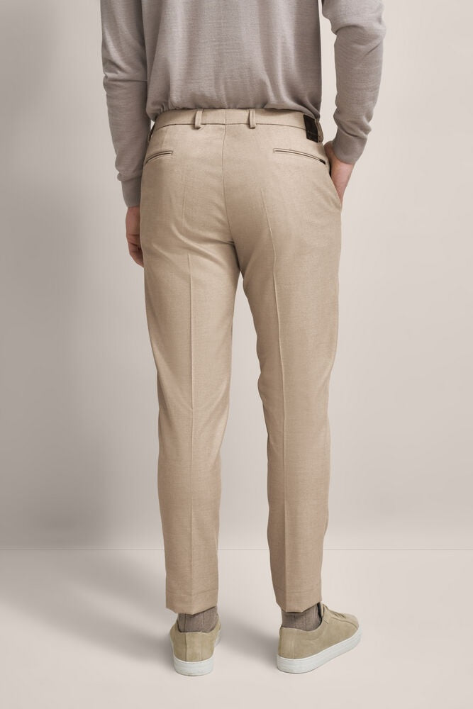 Tapered Brushed Cotton Trousers - Camel
