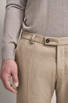 Tapered Brushed Cotton Trousers - Camel
