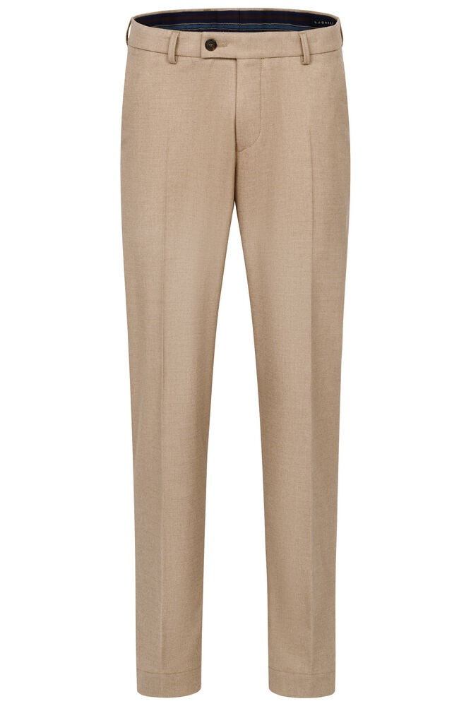 Tapered Brushed Cotton Trousers - Camel
