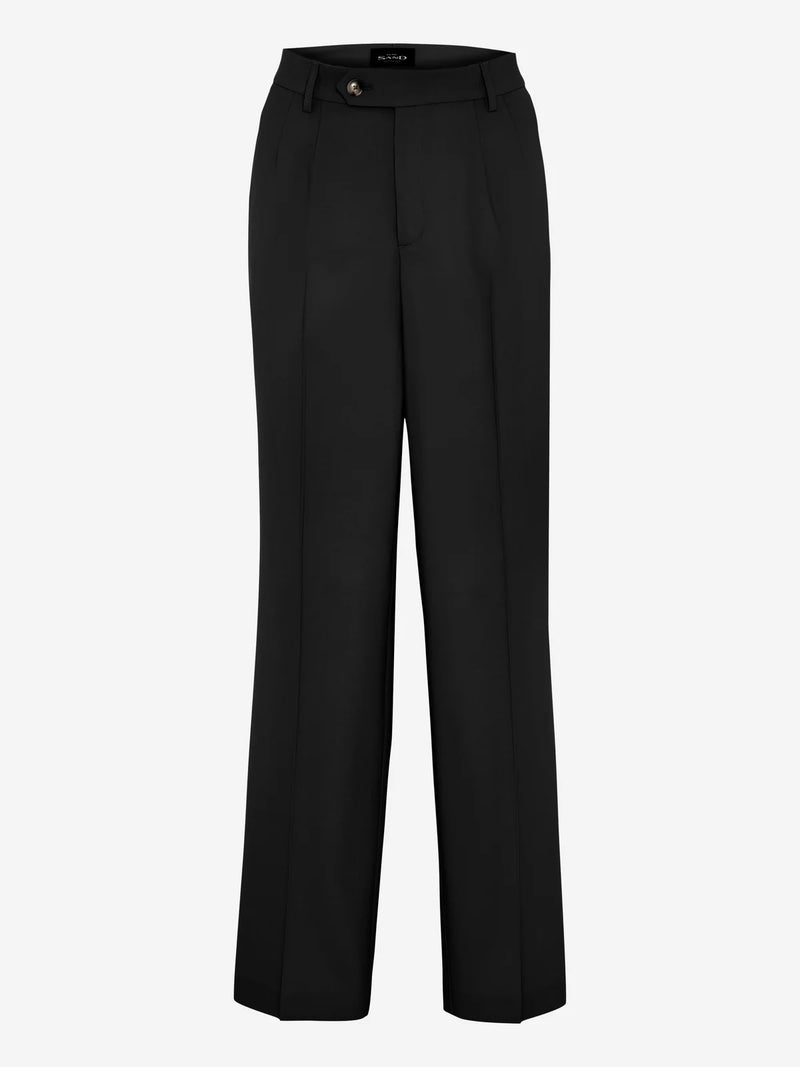 Virgin Wool High Waist Trousers - Black