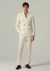 Italian Virgin Wool Double Breasted Peak Suit - Off White