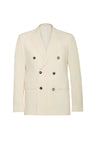 Italian Virgin Wool Double Breasted Peak Suit - Off White