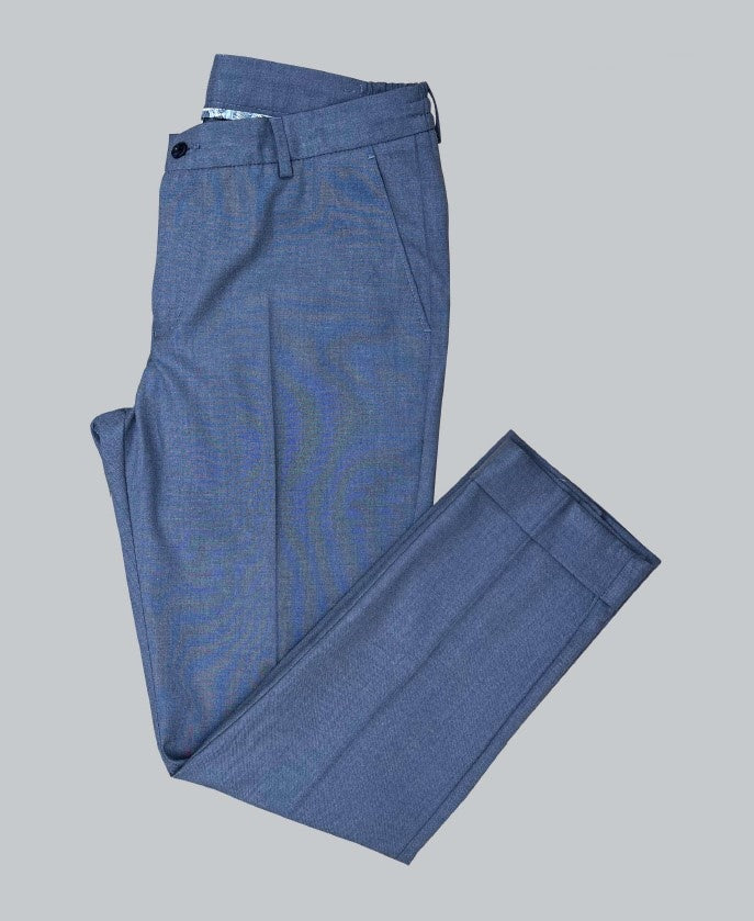 Cuffed Drawstring Trousers - Blue