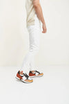 Reflective Detail Slim Fit Stretch Denim - White