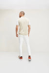 Reflective Detail Slim Fit Stretch Denim - White