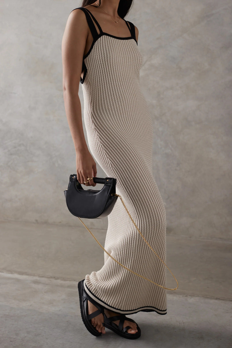 Waffle Knit Dress - Clay