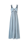 Panelled Contrast Dress - Ocean Blue