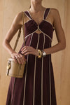 Panelled Contrast Dress - Sangria