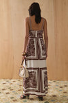 V-Neck Cupro Dress - Print