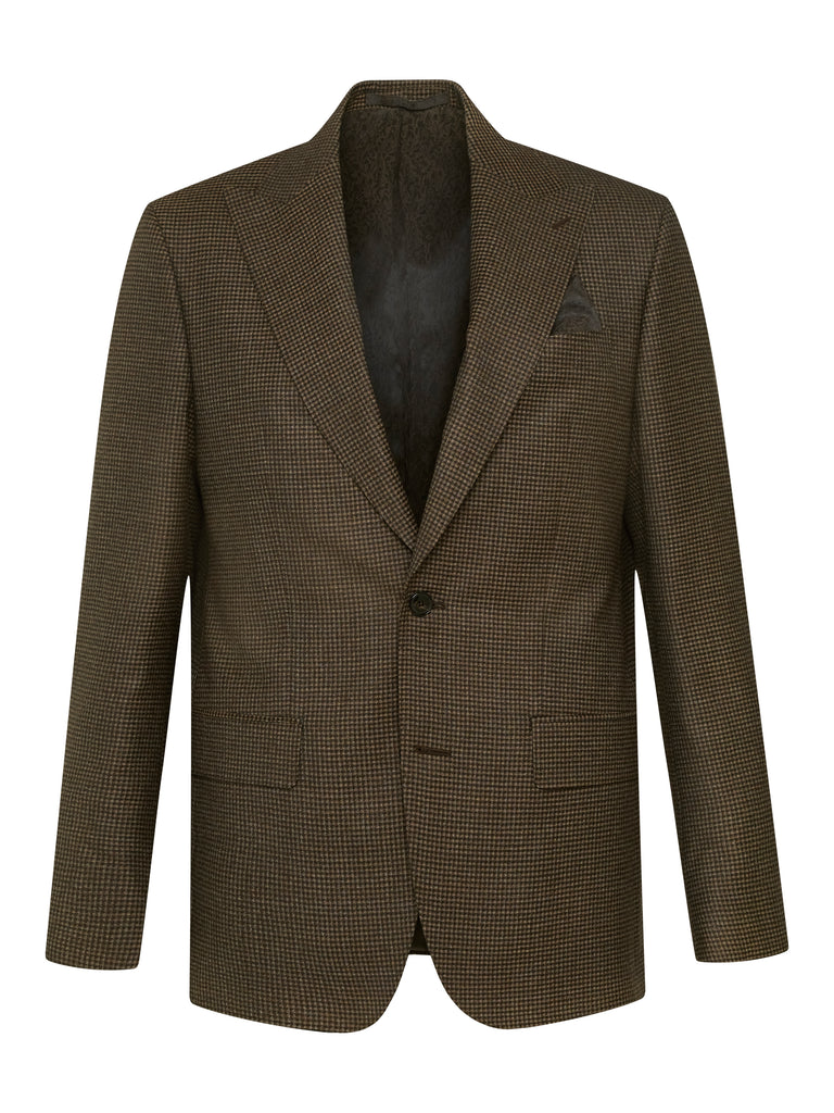 Superfine Wool Vichy Check Suit - Brown