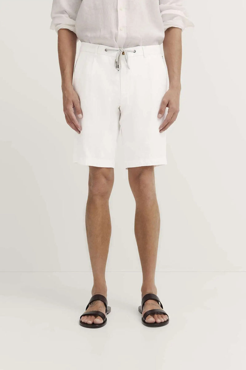 Cotton Linen Shorts - White