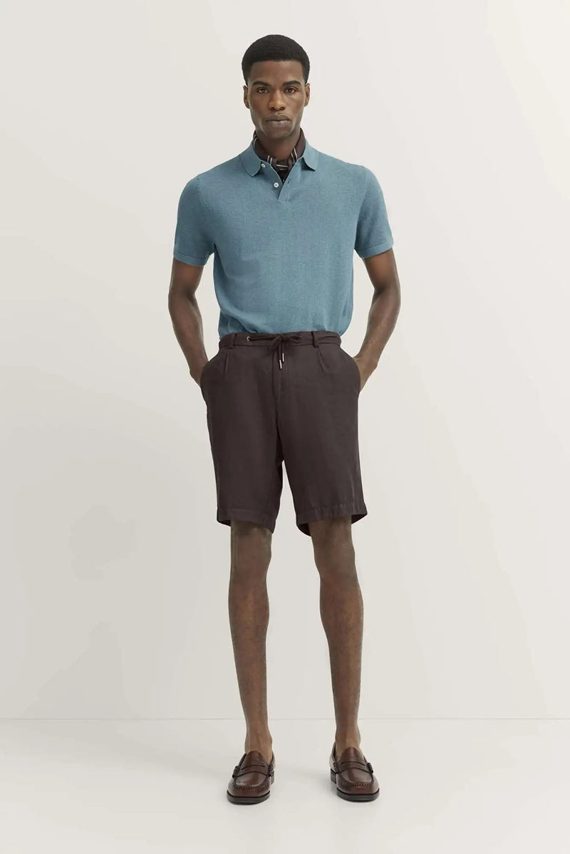 Lightweight Cotton Shorts - Brown
