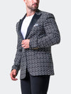 Two-Tone Printed Peak Blazer - Black/White