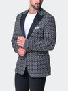 Two-Tone Printed Peak Blazer - Black/White