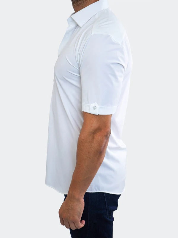 Solid Performance Short Sleeve Shirt - White