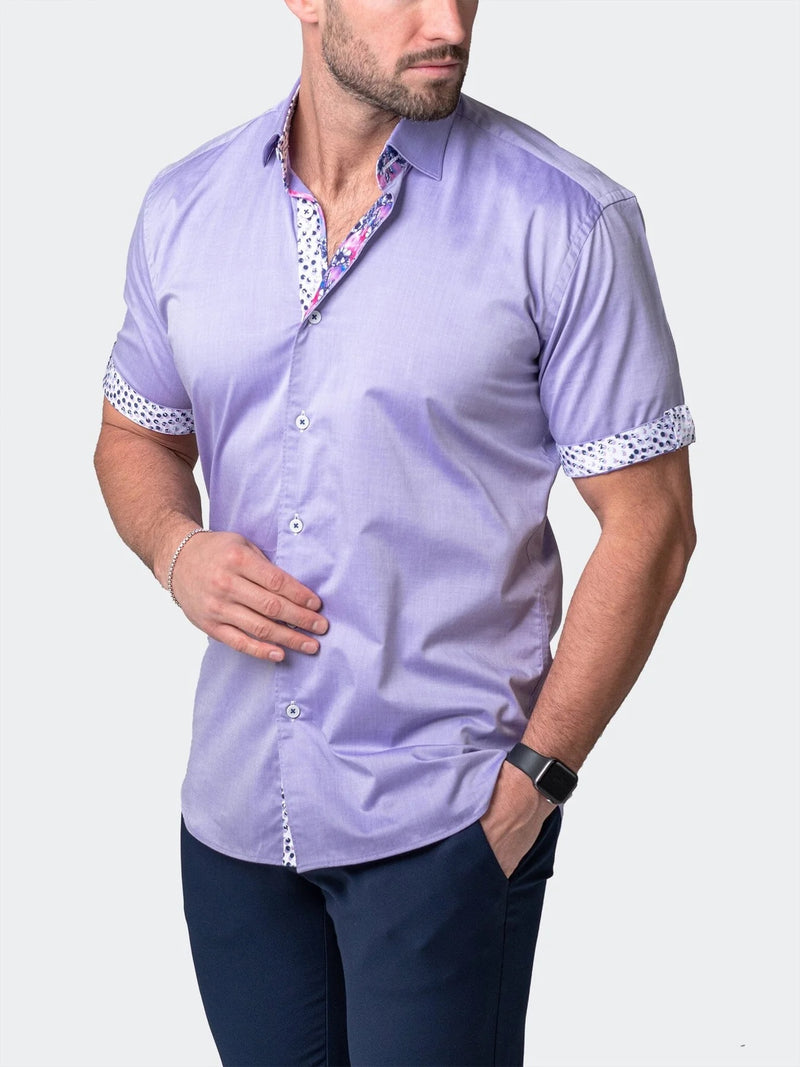 Solid Sheen SS Shirt - Purple