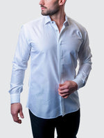 Tonal Pattern Ceremony Shirt with Concealed Placket - White