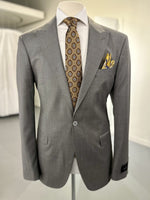 Merino Wool & Silk Single Breasted Suit - Grey