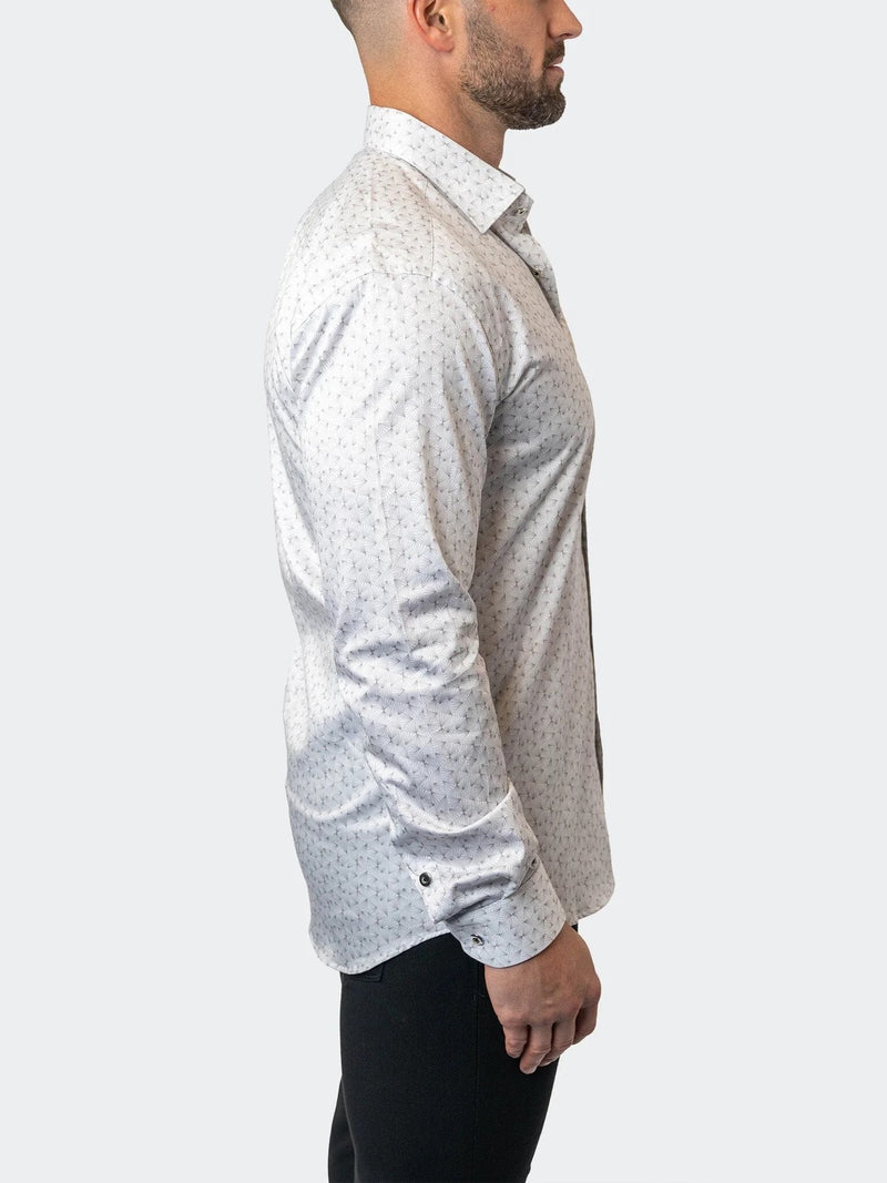 Prism Print Performance Stretch Long Sleeve Shirt - White