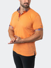 Dress Shirt Collar Polo with Cuffs - Orange