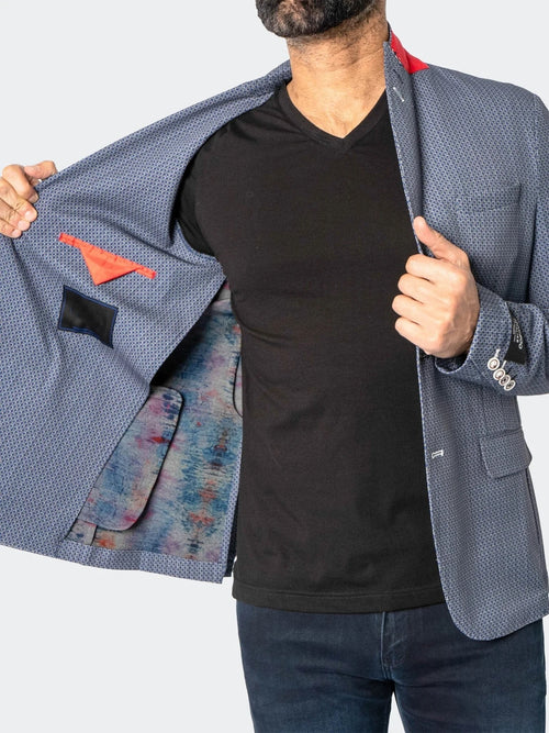 Unconstructed Stretch Blazer - Navy Circles