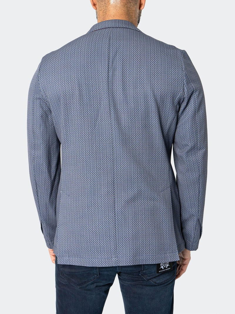 Unconstructed Stretch Blazer - Navy Circles