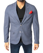 Unconstructed Stretch Blazer - Navy Circles