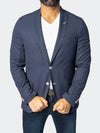 Unconstructed Stretch Pinstripes Blazer - Navy