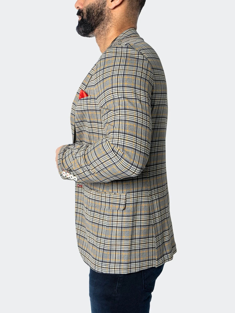 Unconstructed Stretch Blazer - Yellow Plaid