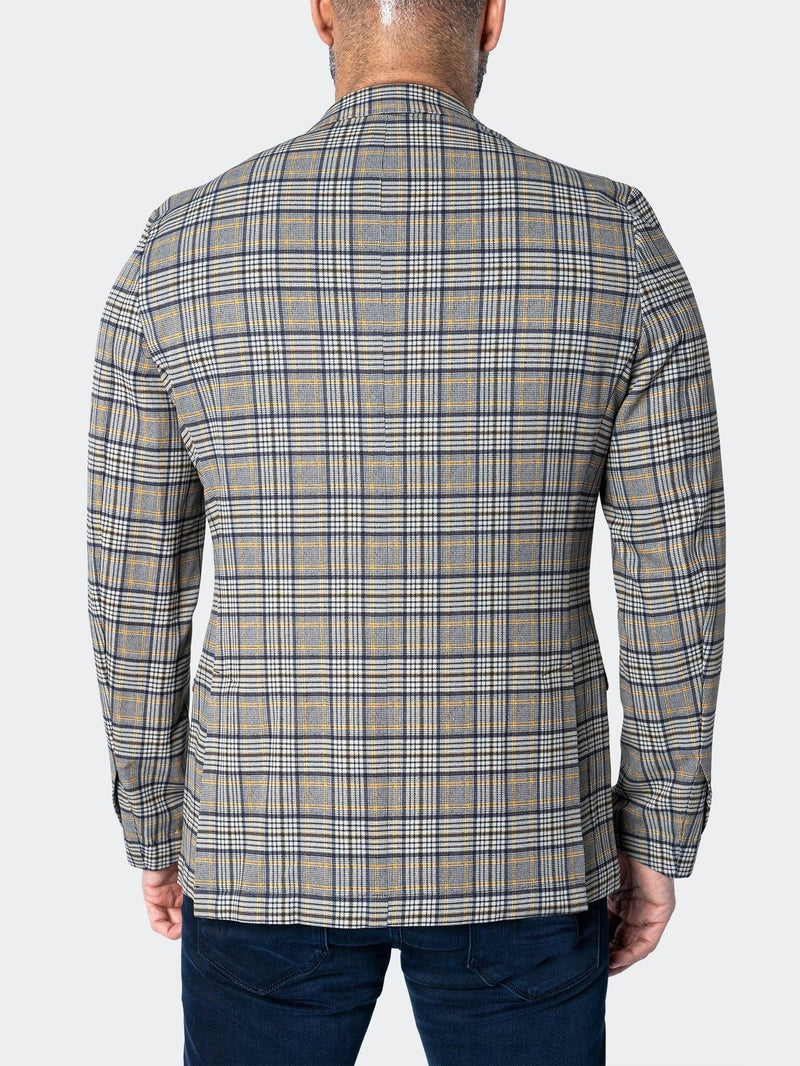 Unconstructed Stretch Blazer - Yellow Plaid