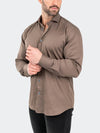 Soft Performance Stretch Long Sleeve Shirt -  Brown