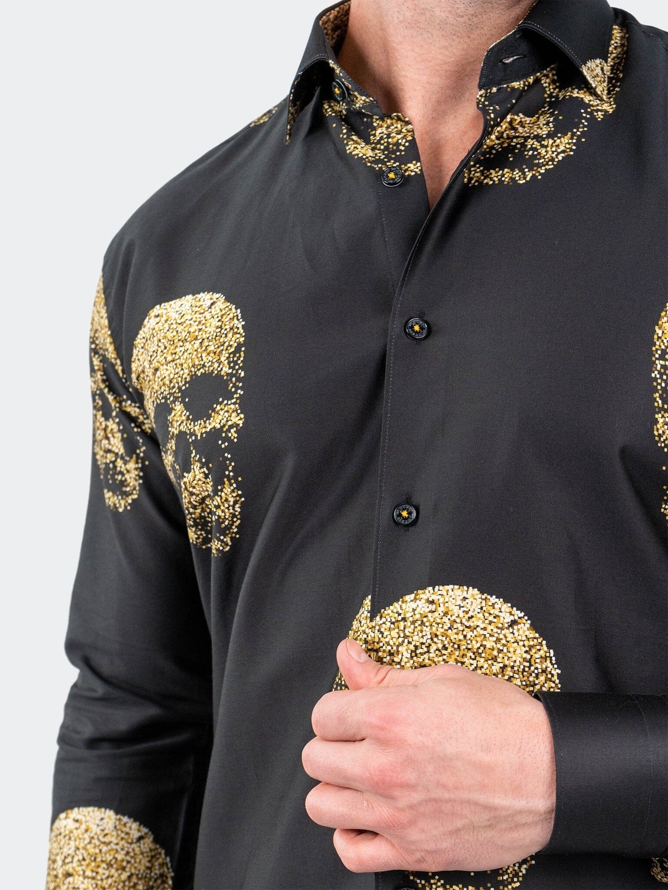 Gold Skull Long Sleeve Shirt - Black dolce MODA Gold Skull Long Sleeve Shirt - Black dolce MODA