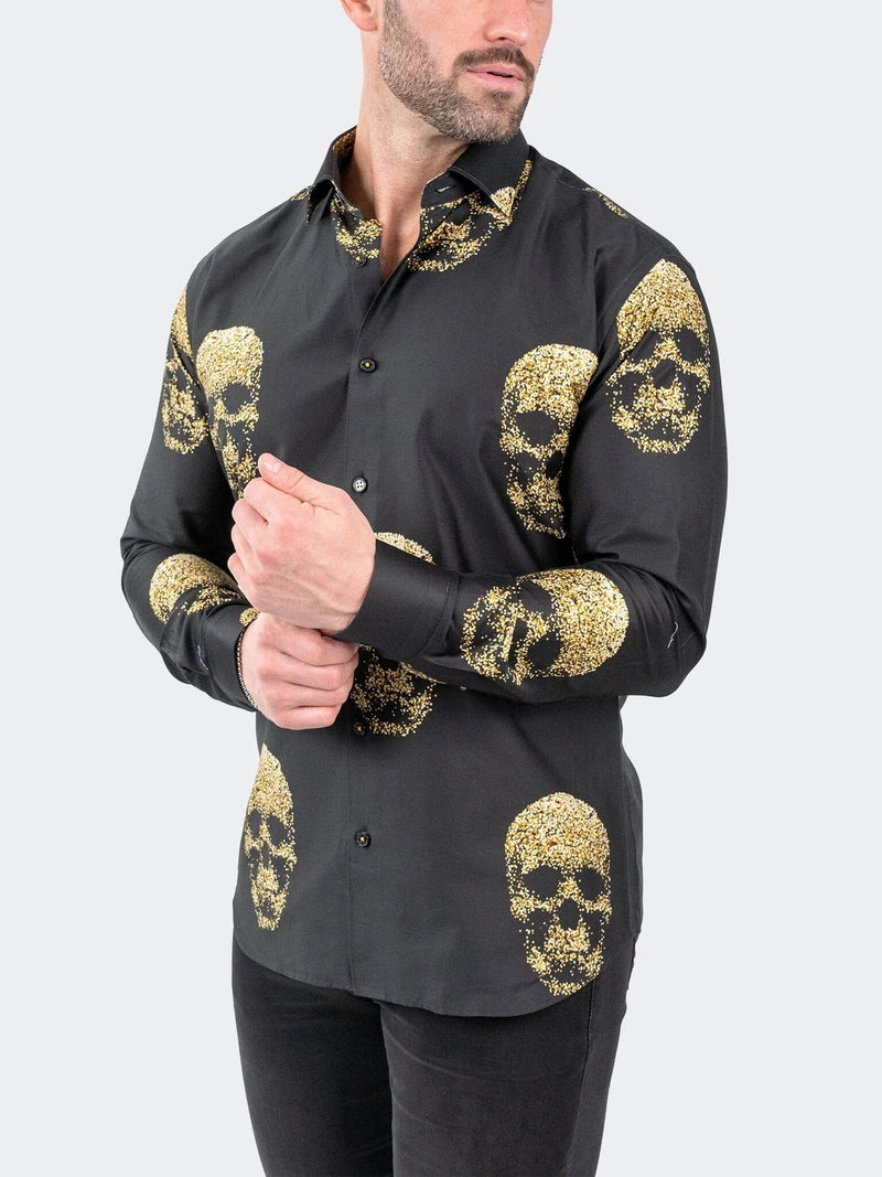 Gold Skull Long Sleeve Shirt - Black Gold Skull Long Sleeve Shirt - Black