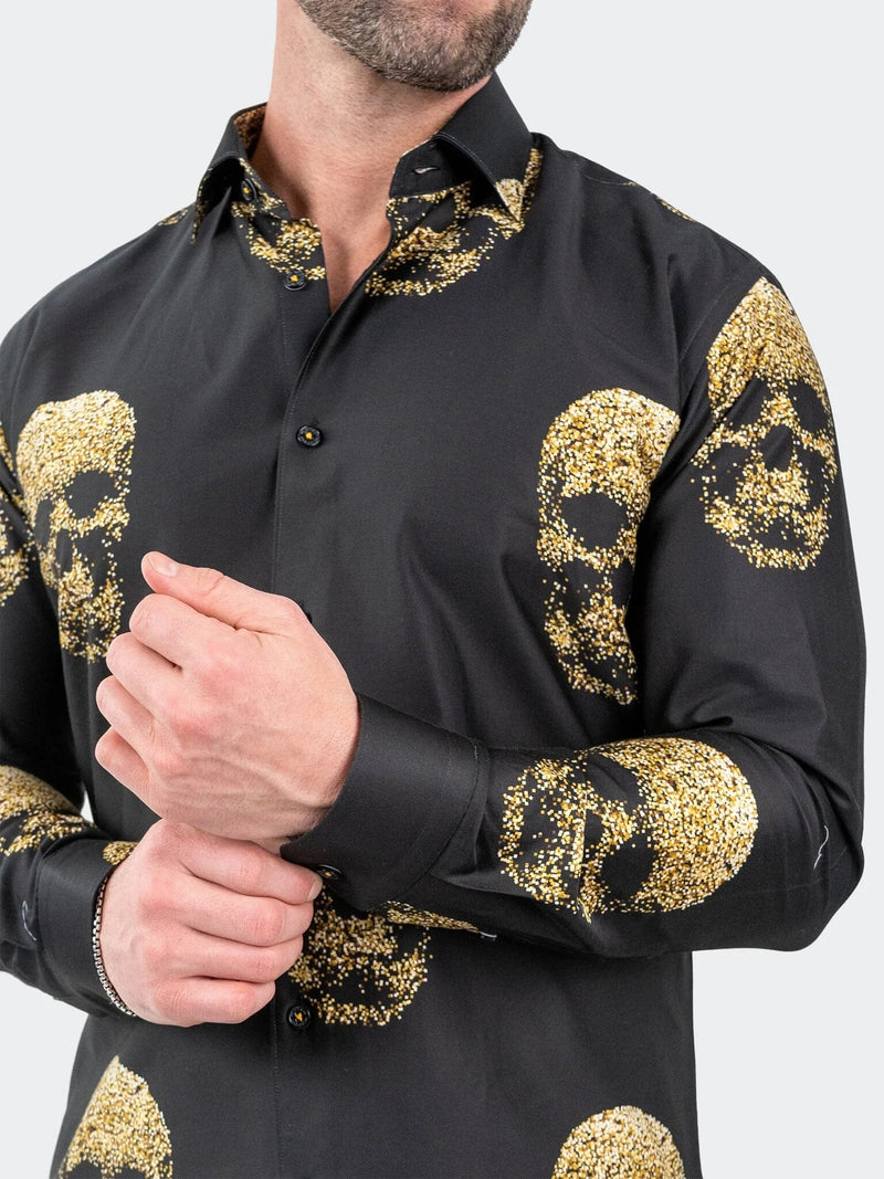 Gold Skull Long Sleeve Shirt - Black dolce MODA Gold Skull Long Sleeve Shirt - Black dolce MODA