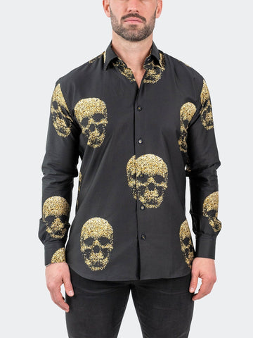 Gold Skull Long Sleeve Shirt