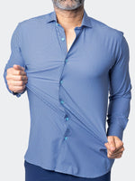 3D Cube Print Performance Long Sleeve Shirt - Blue